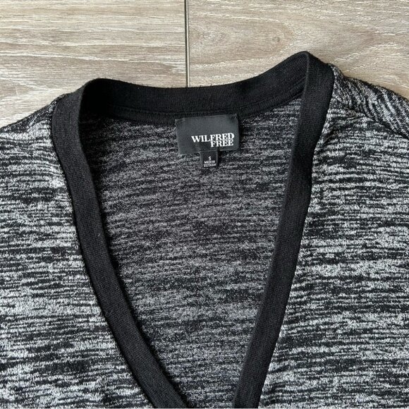 Aritzia Wilfred free Heathered  Black Trim Devinette V-neck Sweater - Picture 7 of 15